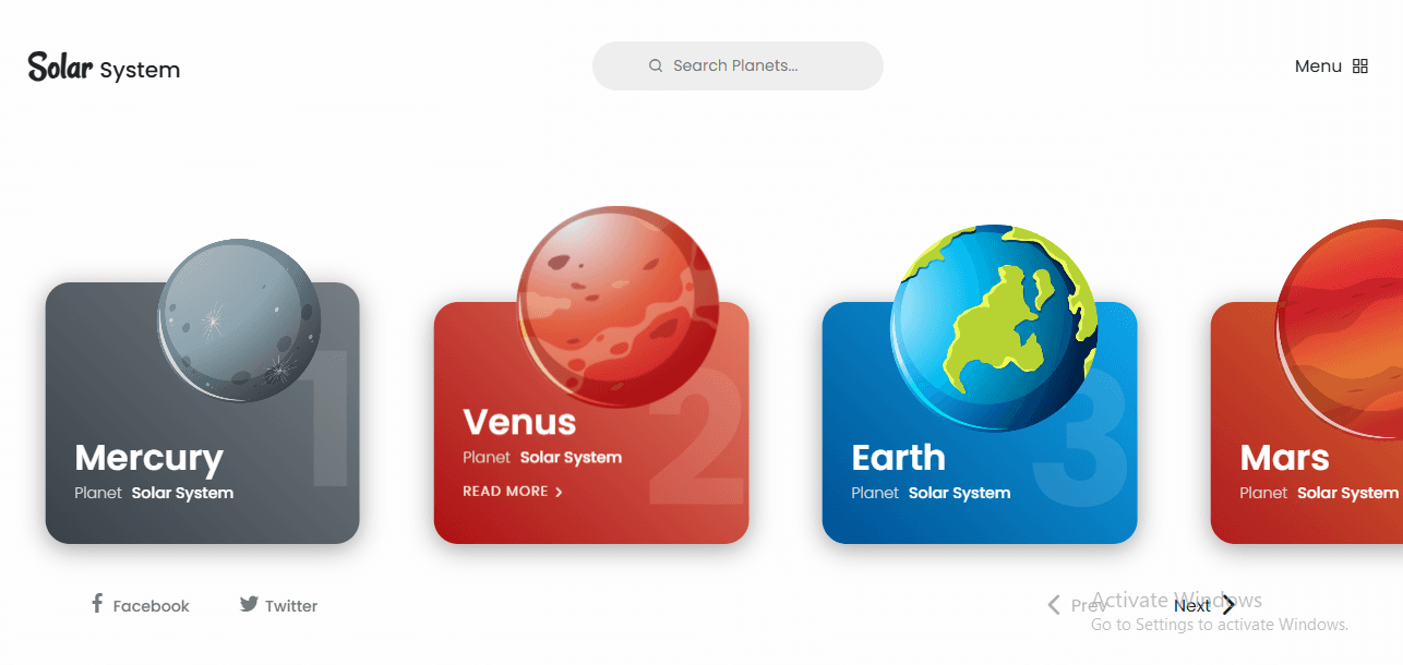 Responsive Card Slider Website